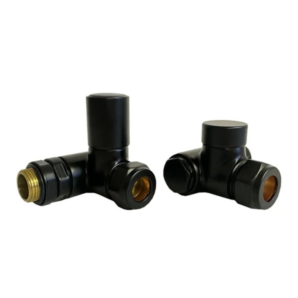 Product cut out image of the Radox Circulus Black Dual Fuel Corner Valves